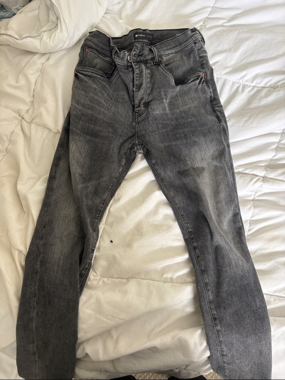 Slim Straight Men's Gray Washed Jeans